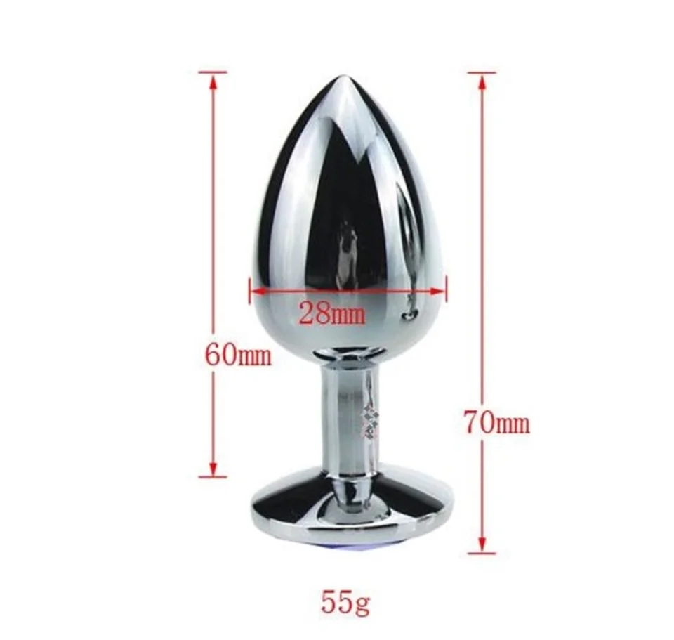 #5905 - Mücevher Taşlı Küçük Boy Paslanmaz Çelik Anal Tıkaç Plug