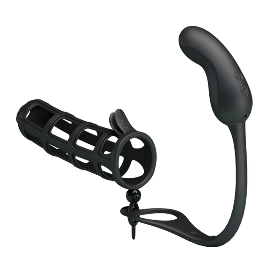 #6095 - Penis Kılıflı USB Şarjlı Titreşimli Anal Plug