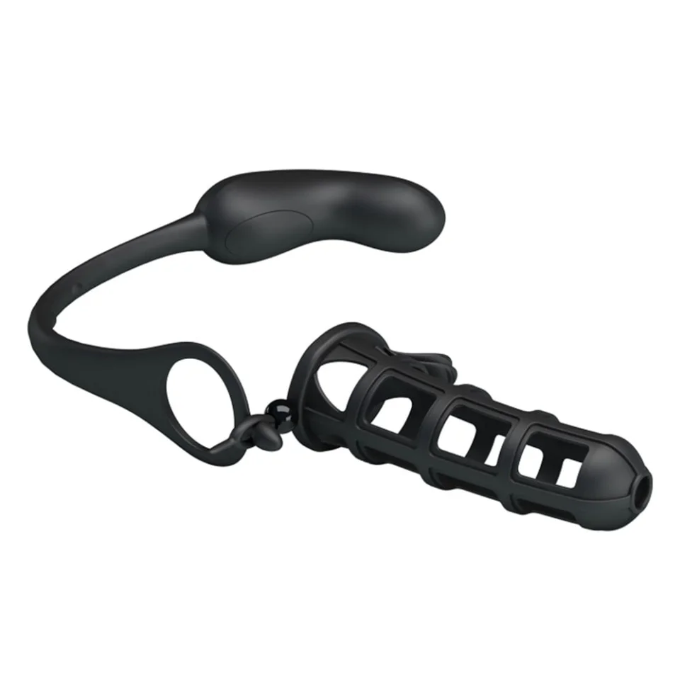 #6098 - Penis Kılıflı USB Şarjlı Titreşimli Anal Plug
