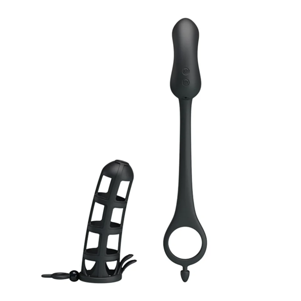 #6100 - Penis Kılıflı USB Şarjlı Titreşimli Anal Plug