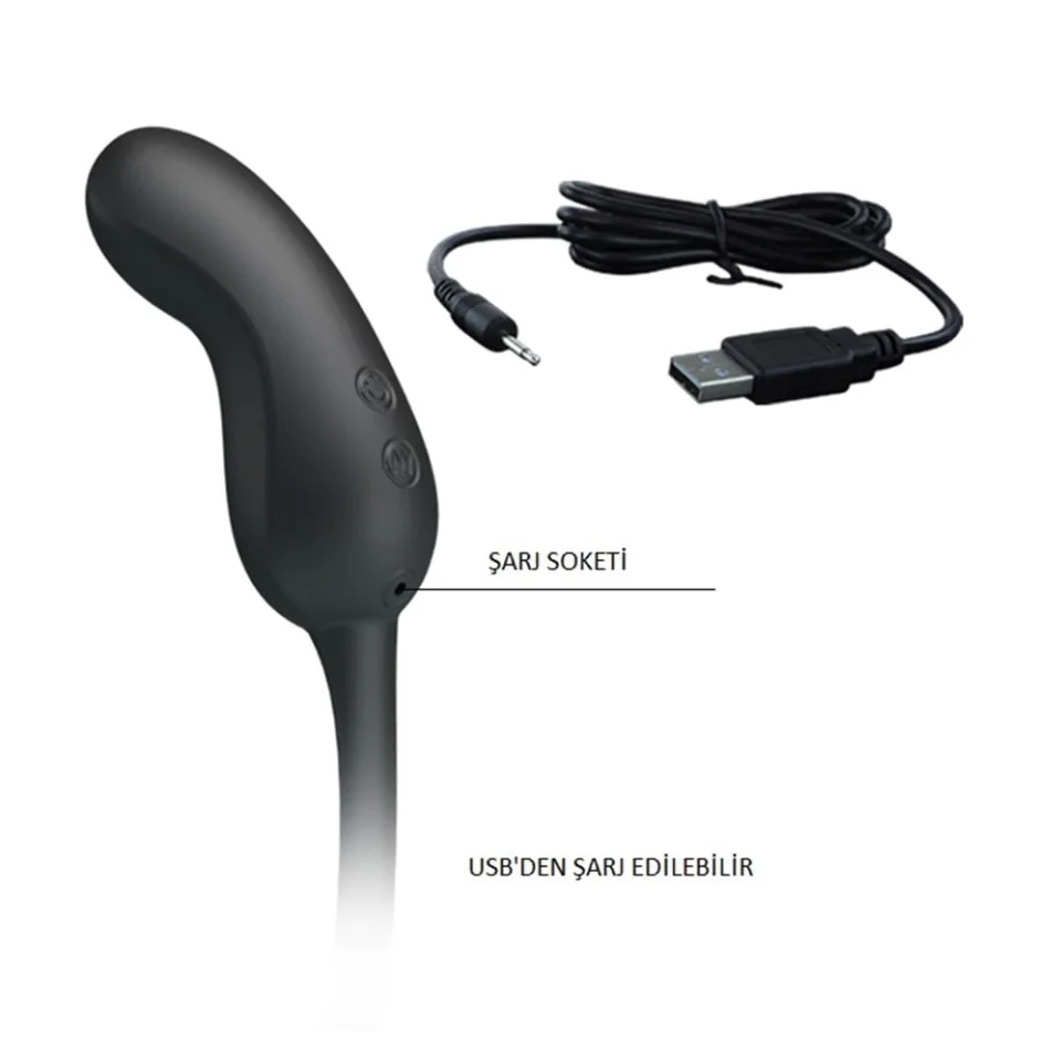 #6101 - Penis Kılıflı USB Şarjlı Titreşimli Anal Plug