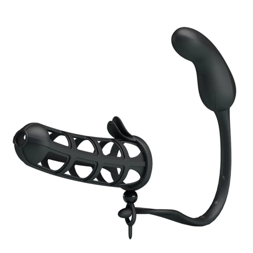 #6103 - Penis Kılıflı USB Şarjlı Titreşimli Anal Plug
