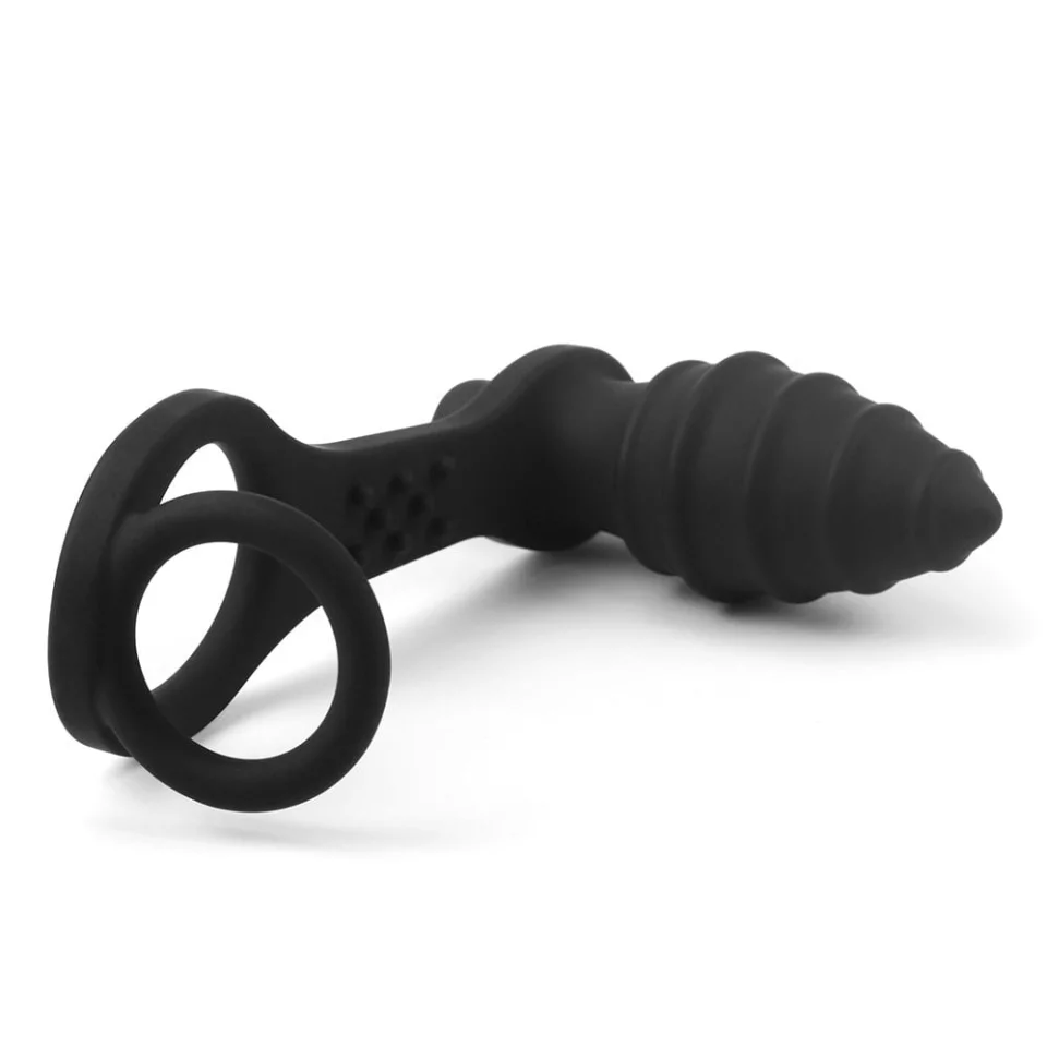 #6109 - Penis Halkalı Titreşimli Anal Penetratör Plug Masturbatör