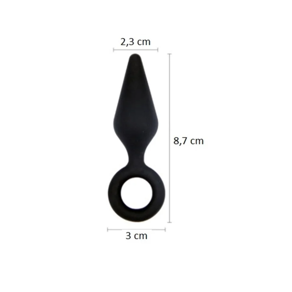 #6125 - 8,7 cm Halkalı Silikon Anal Tıkaç Plug