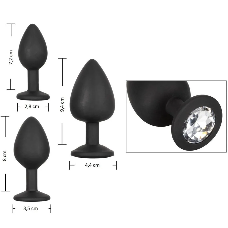 #6153 - 3 Parçalı Mücevherli Anal Plug Seti