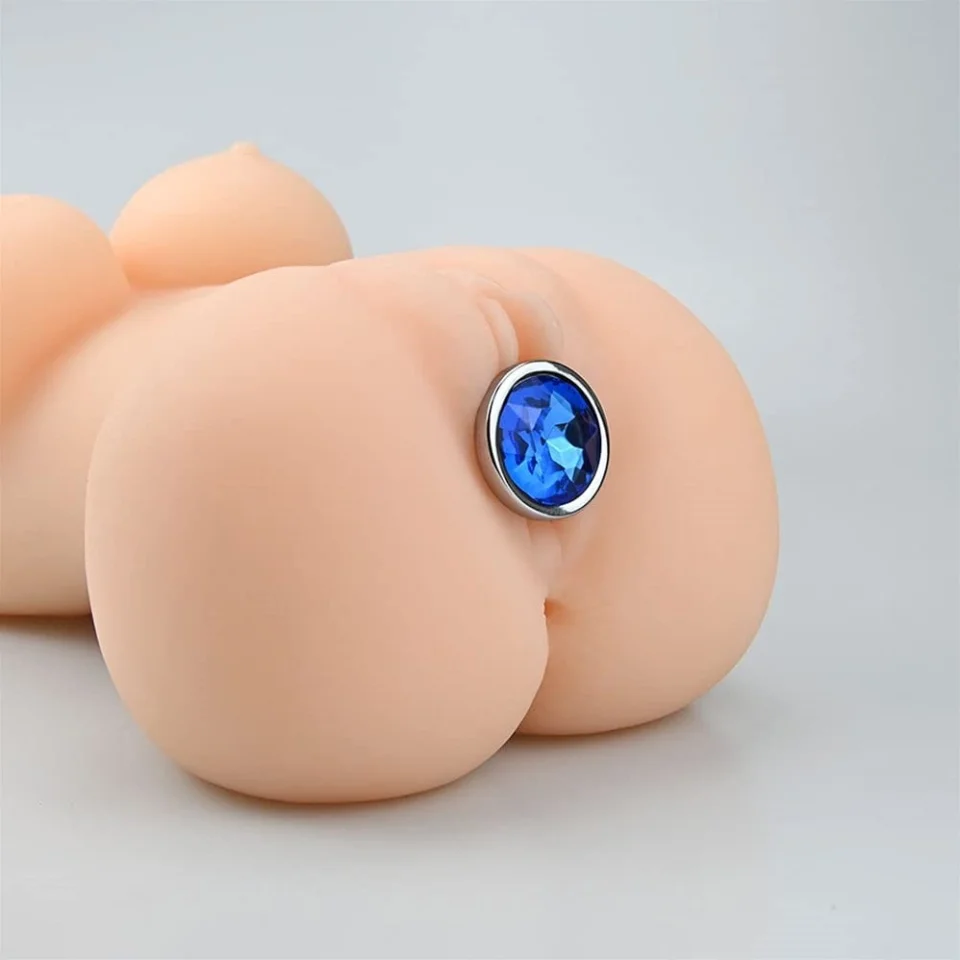 #6159 - Mücevher Taşlı Orta Boy Paslanmaz Çelik Anal Tıkaç Plug