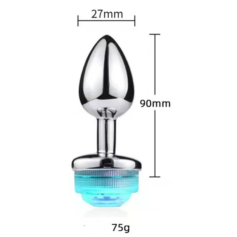 #6197 - Uzaktan Kumandalı Led Işıklı Küçük Boy Çelik Anal Plug