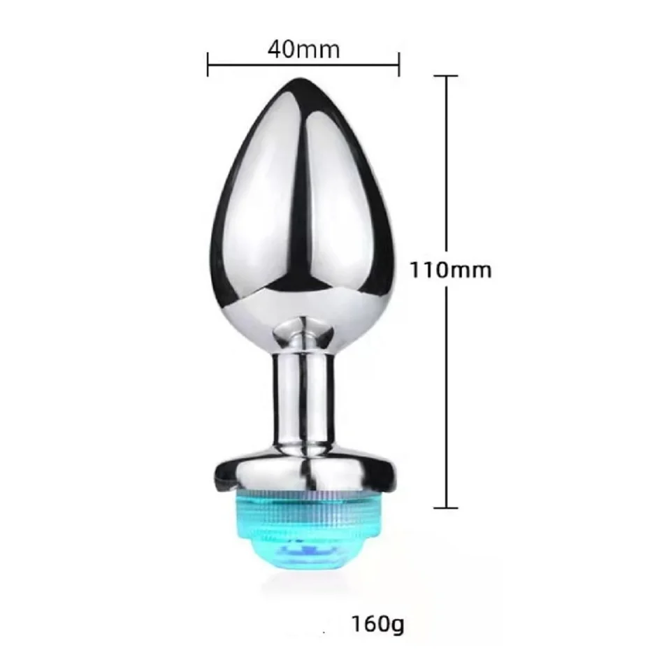 #6211 - Uzaktan Kumandalı Led Işıklı Büyük Boy Çelik Anal Plug