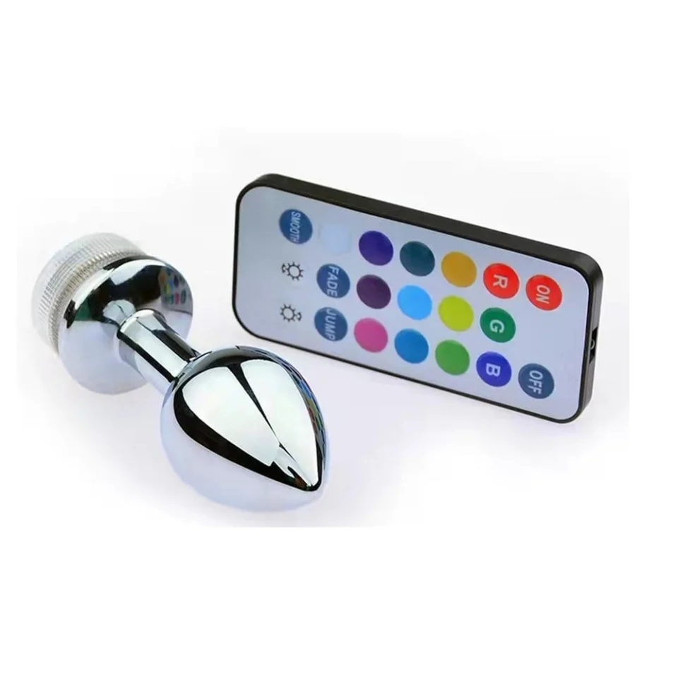 #6212 - Uzaktan Kumandalı Led Işıklı Büyük Boy Çelik Anal Plug