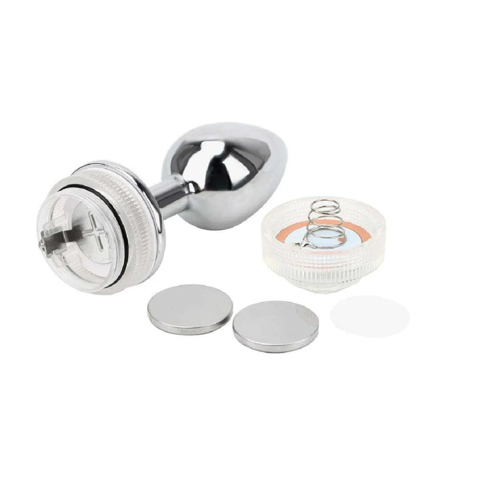 #6213 - Uzaktan Kumandalı Led Işıklı Büyük Boy Çelik Anal Plug