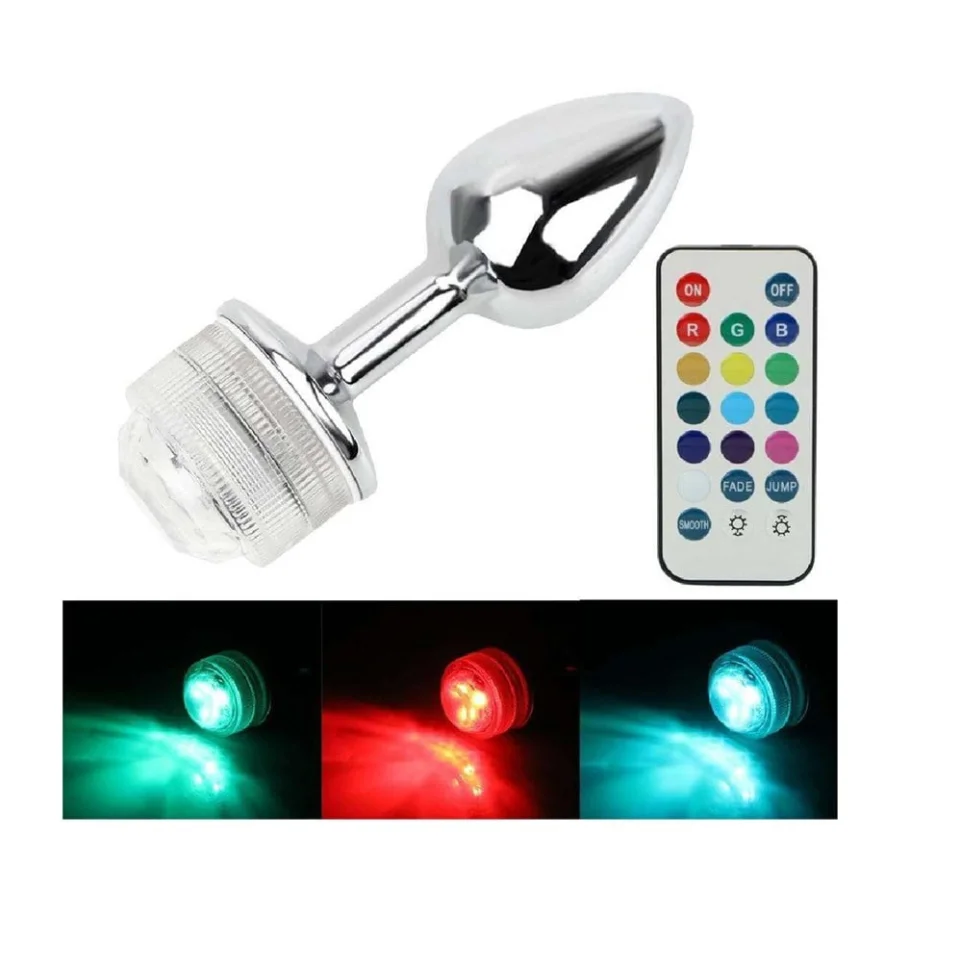 #6215 - Uzaktan Kumandalı Led Işıklı Büyük Boy Çelik Anal Plug