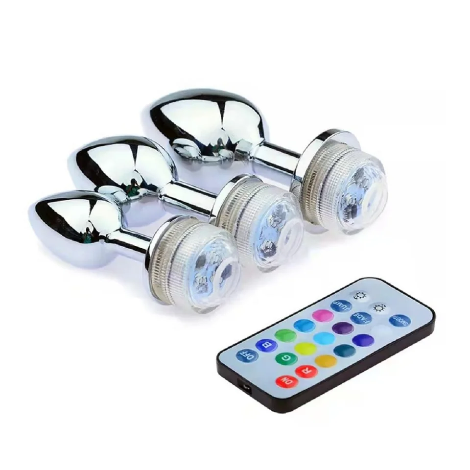 #6217 - Uzaktan Kumandalı Led Işıklı Büyük Boy Çelik Anal Plug