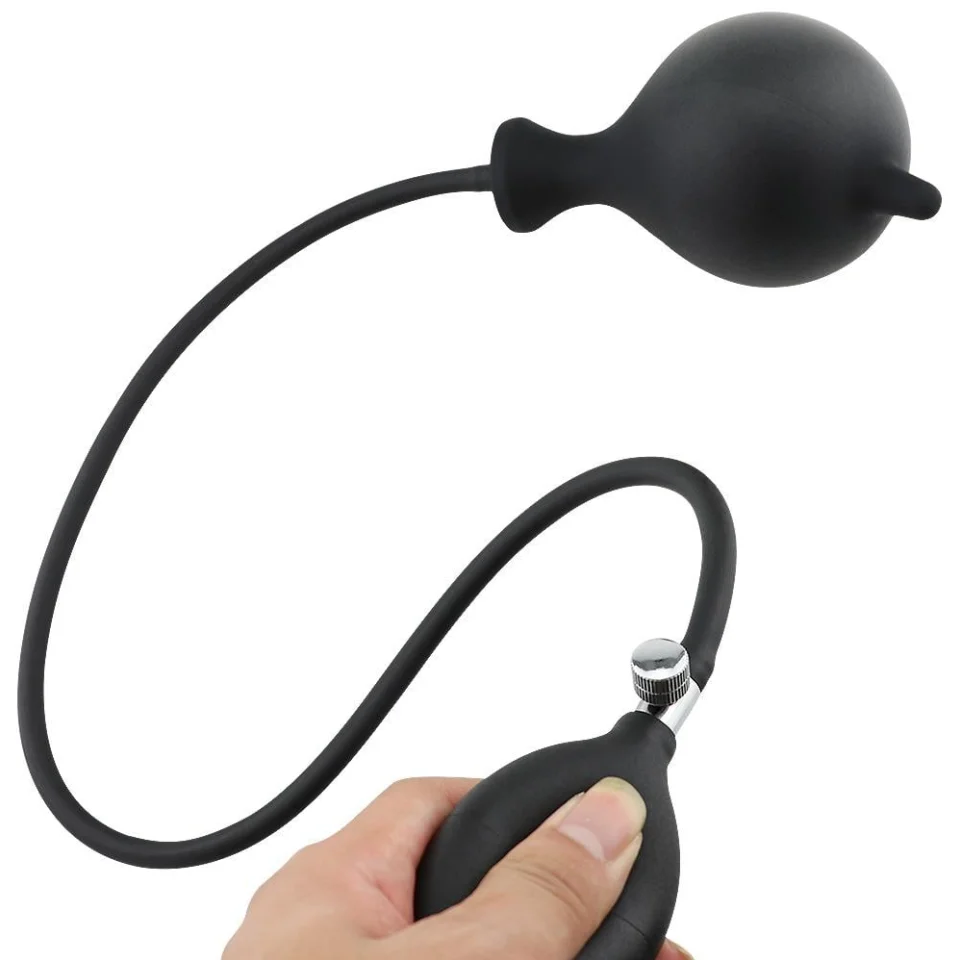 #6323 - Şişebilen Pompalı Anal Plug Siyah