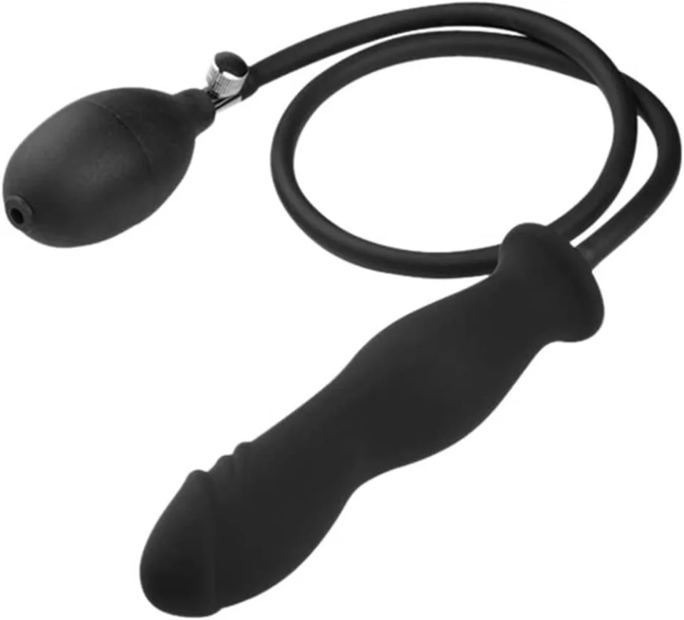 #6331 - Şişebilen Pompalı Boğumlu Anal Plug Siyah