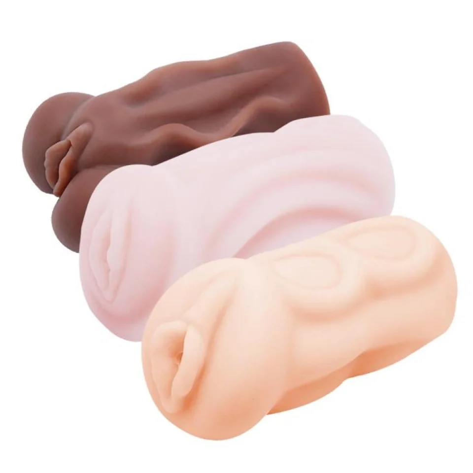 #6386 - 3 Boyutlu Titreşimli Suni Vajina Mastürbatör 3lü Set - United Angels