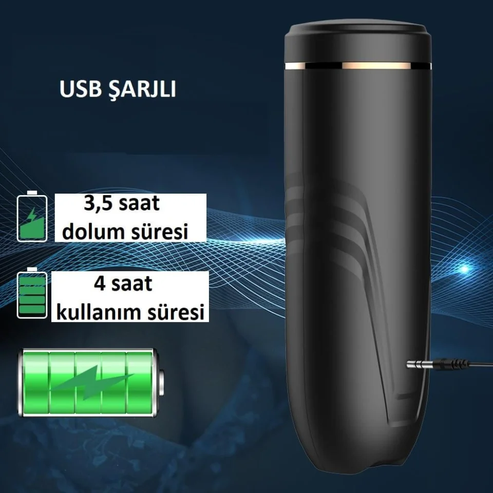 #6427 - USB Şarjlı Titreşimli İleri Geri Rotasyon Ayarlı Sesli Masturbatör