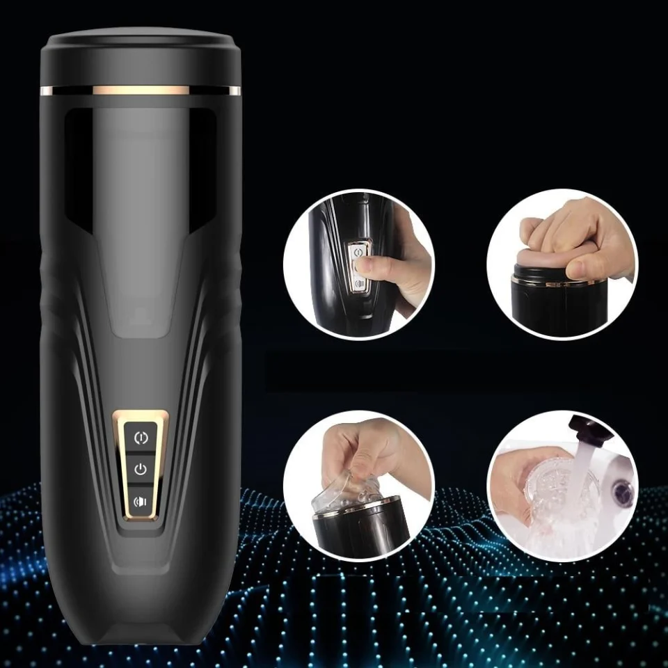 #6429 - USB Şarjlı Titreşimli İleri Geri Rotasyon Ayarlı Sesli Masturbatör