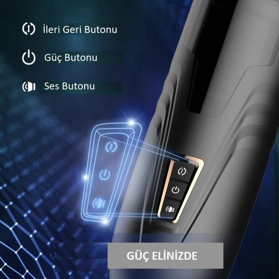#6431 - USB Şarjlı Titreşimli İleri Geri Rotasyon Ayarlı Sesli Masturbatör