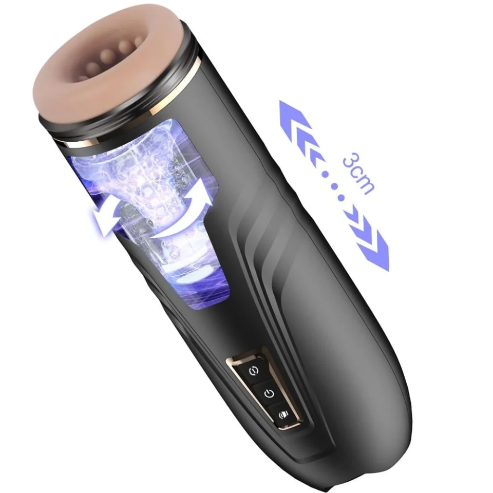 #6432 - USB Şarjlı Titreşimli İleri Geri Rotasyon Ayarlı Sesli Masturbatör