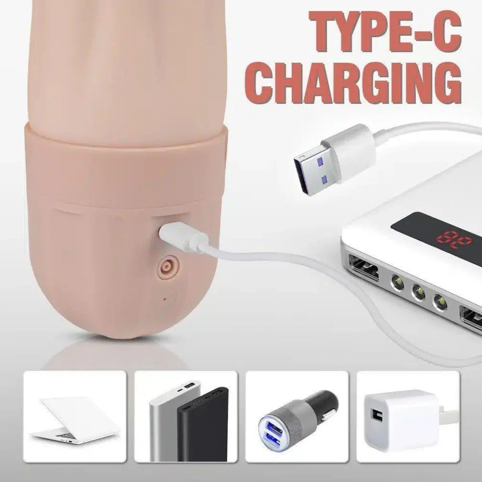#6447 - USB Şarjlı Emme ve Güçlü Titreşim Fonksiyonlu Realistik Masturbatör