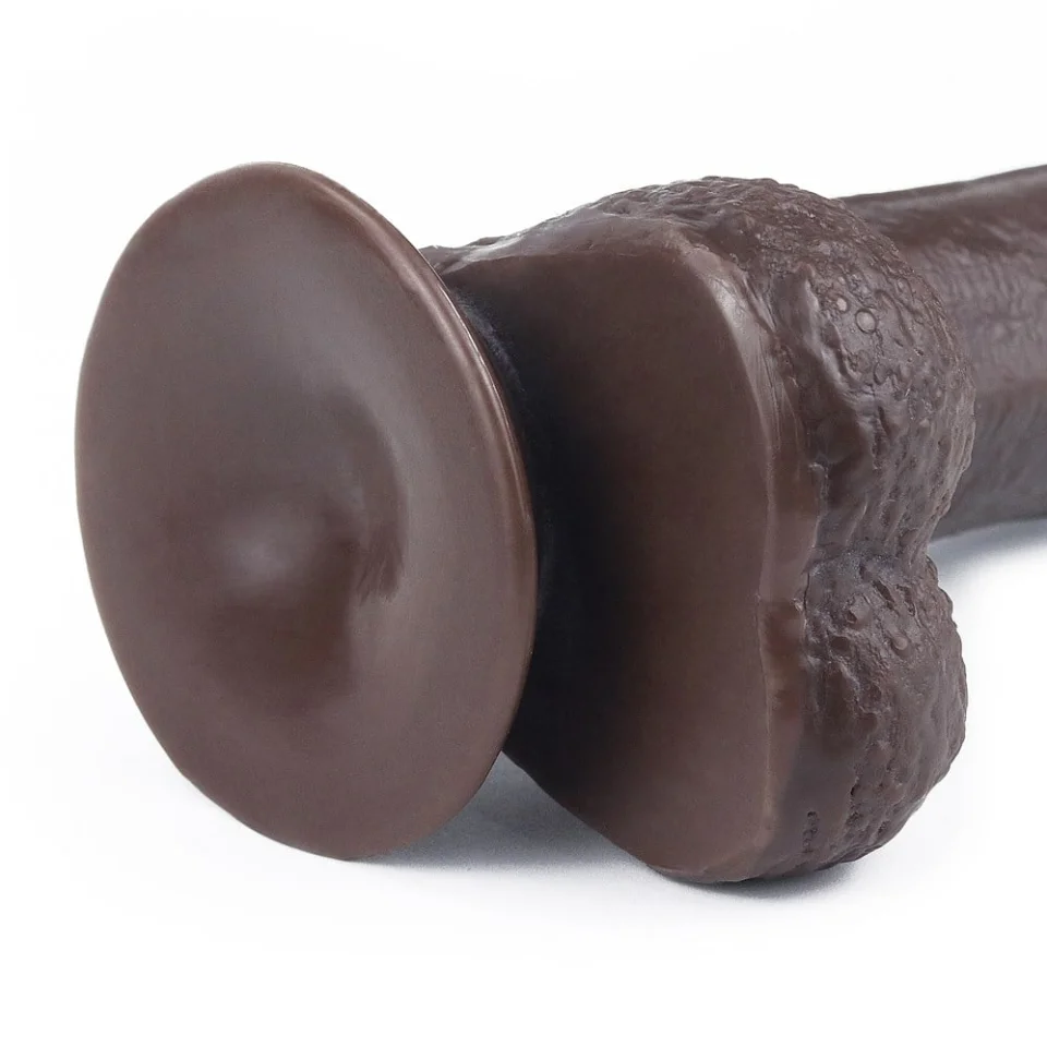 #548 - 17,5 cm Yeni Nesil Çift Katmanlı Realistik Zenci Dildo Penis