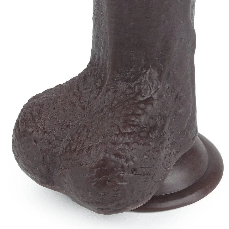 #556 - 17,5 cm Yeni Nesil Çift Katmanlı Realistik Zenci Dildo Penis