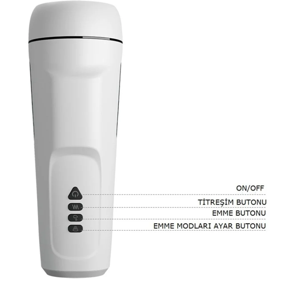 #6489 - USB Şarjlı Titreşimli Emme Ayarlı Sesli Masturbatör - Sierra