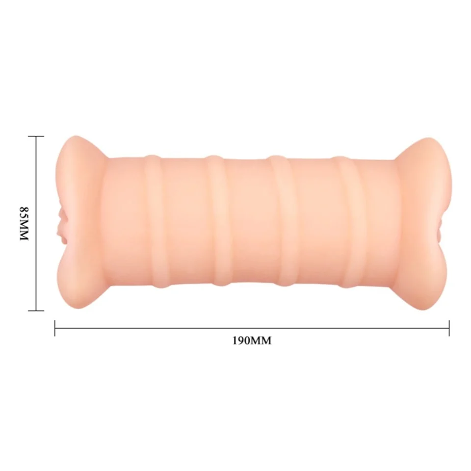 #6512 - 3 Boyutlu Çift Taraflı Titreşimli Suni Vajinal Mastürbatör - Emma
