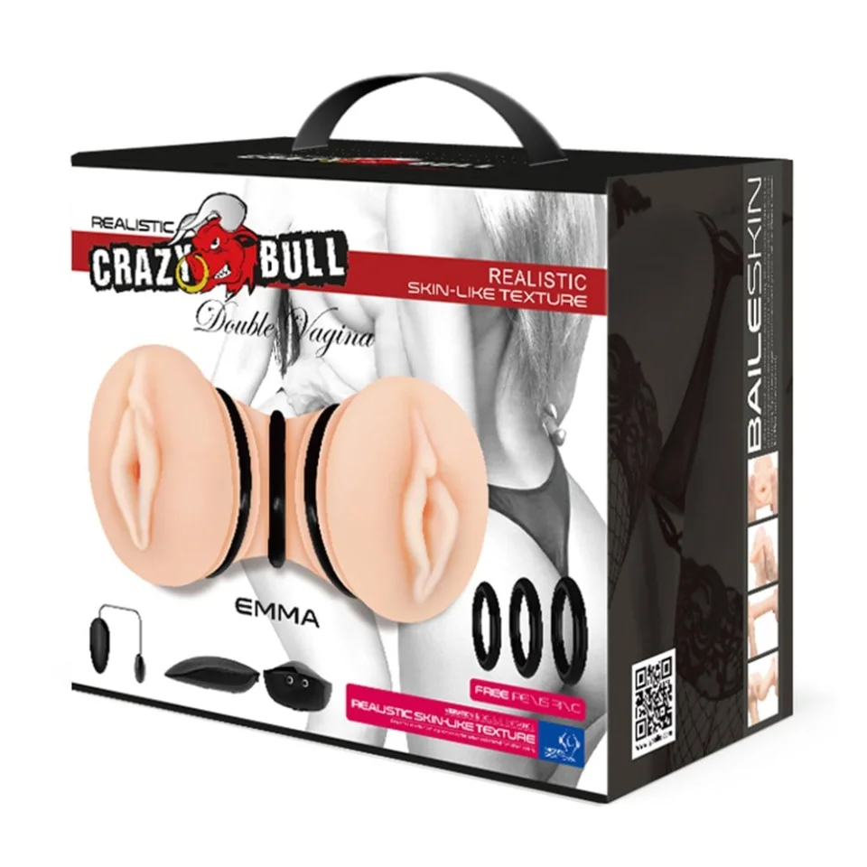 #6519 - 3 Boyutlu Çift Taraflı Titreşimli Suni Vajinal Mastürbatör - Emma