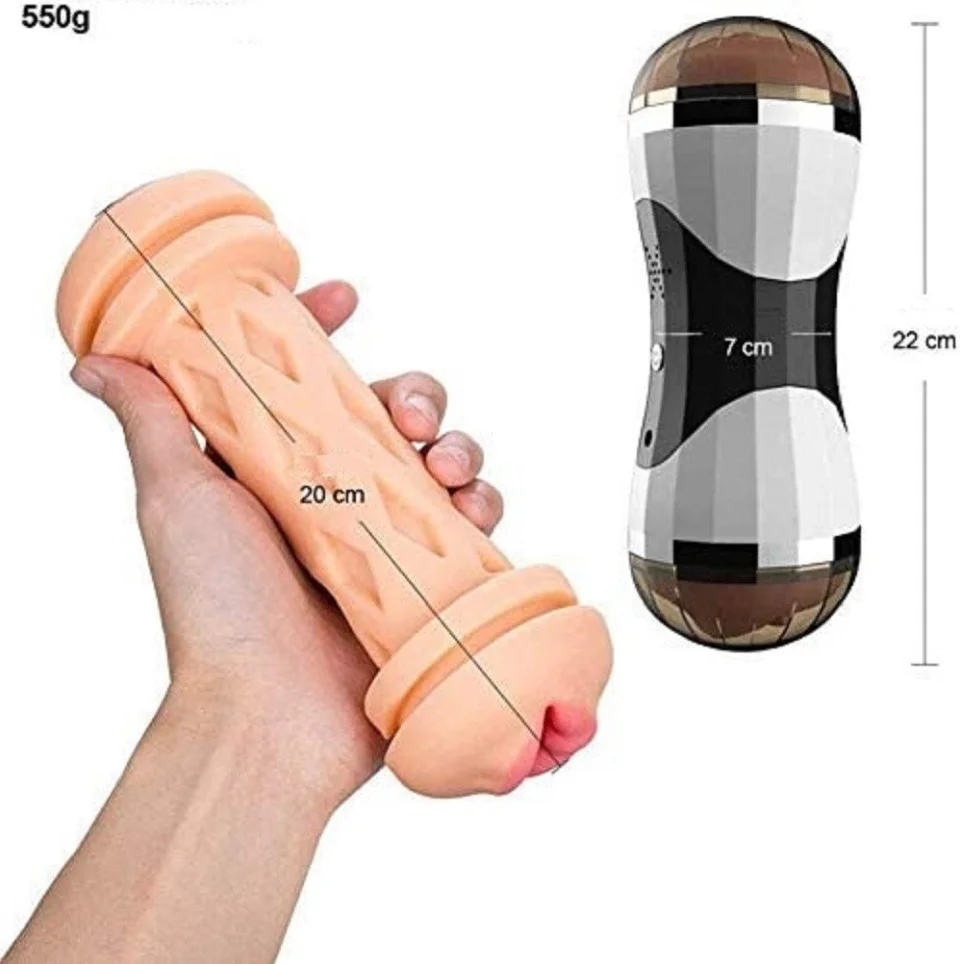 #6530 - Çift Taraflı Fener Tipi Realistik Suni Vajinal ve Oral Mastürbatör