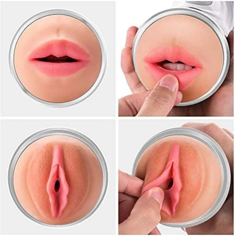 #6531 - Çift Taraflı Fener Tipi Realistik Suni Vajinal ve Oral Mastürbatör