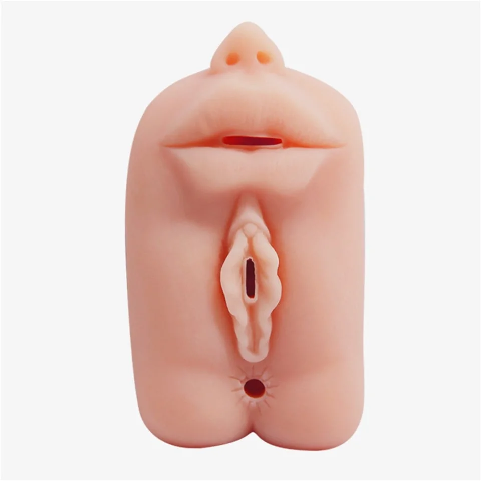 #6579 - 3 İşlevli 3D Realistik Suni Oral Vajinal Anal Mastürbatör