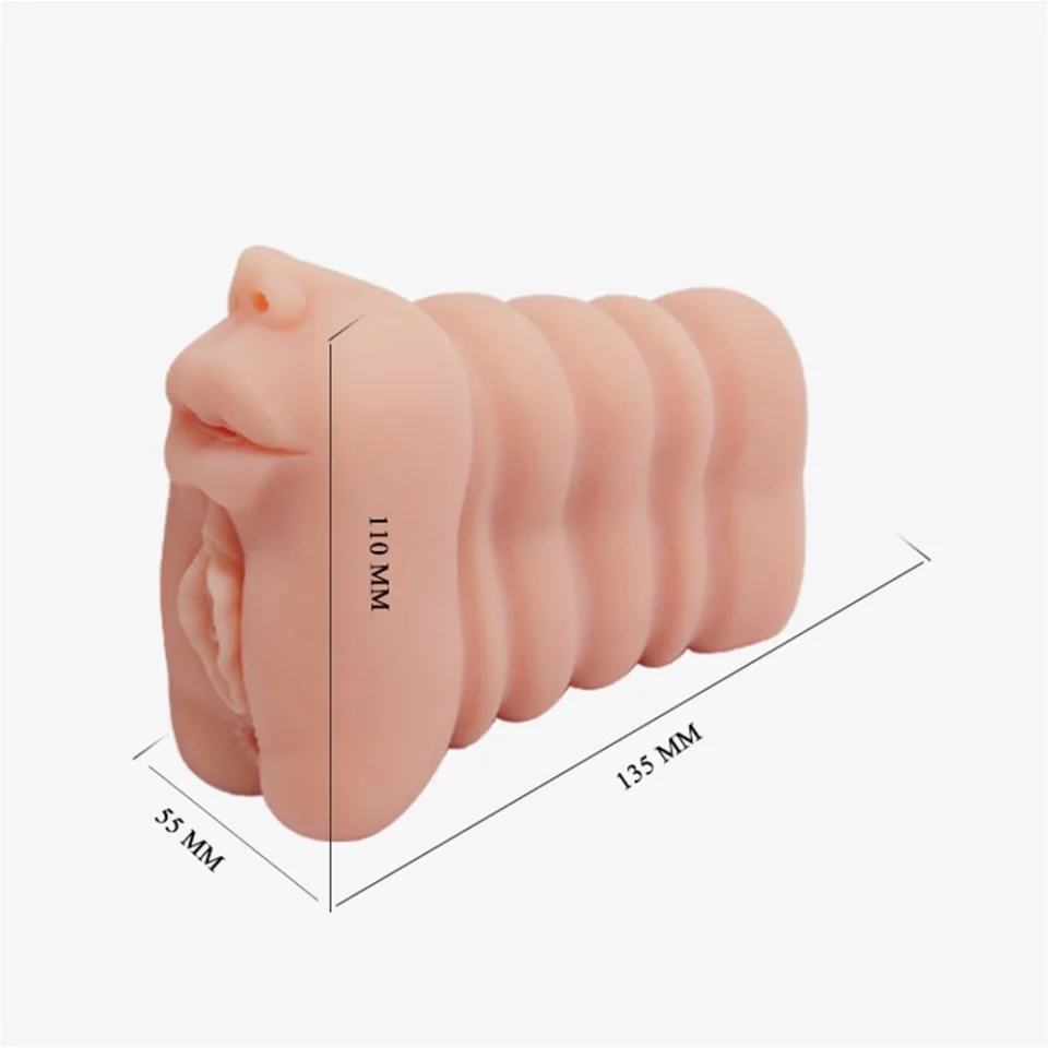 #6581 - 3 İşlevli 3D Realistik Suni Oral Vajinal Anal Mastürbatör