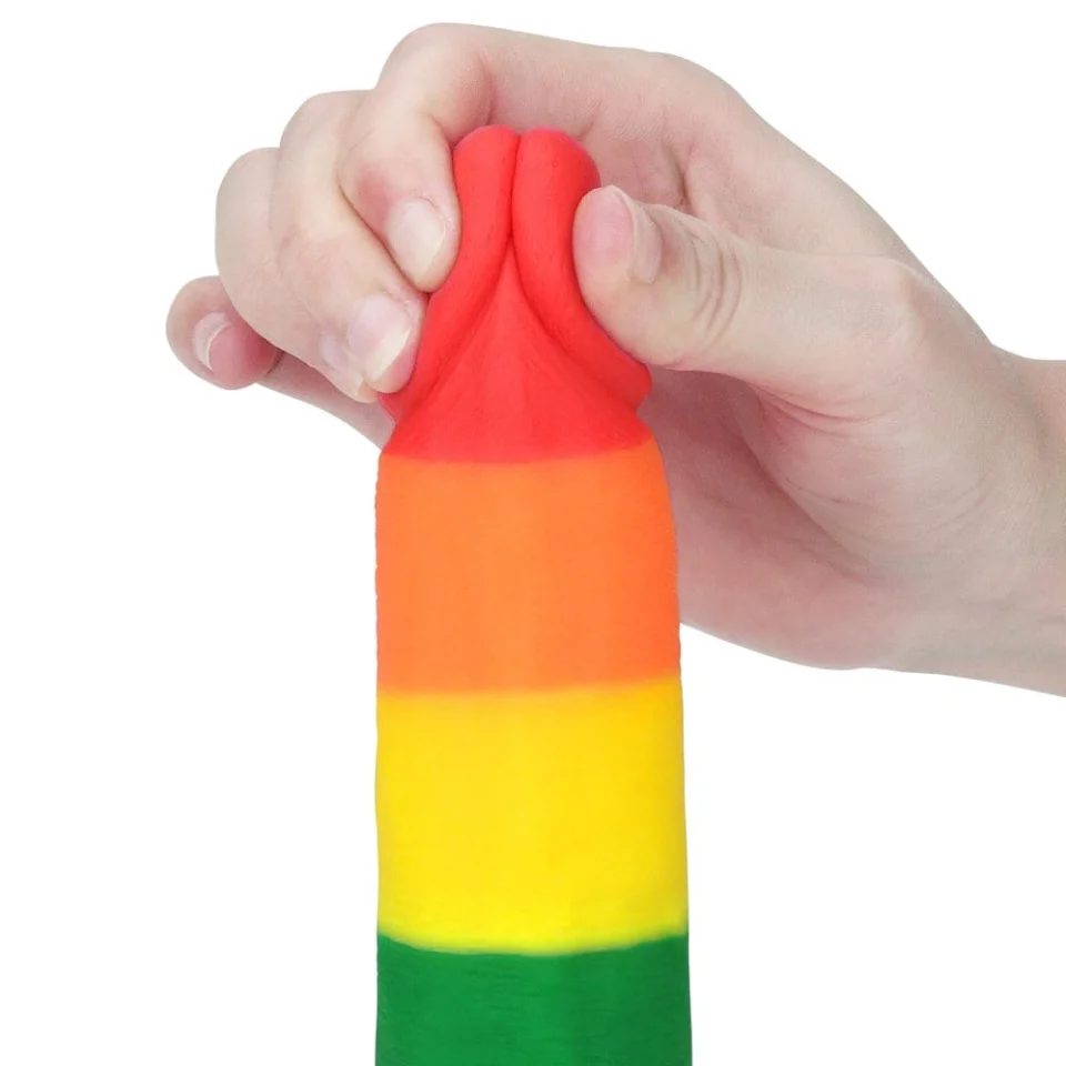 #581 - 19,5 cm Renkli Realistik Vantuzlu Dildo Penis