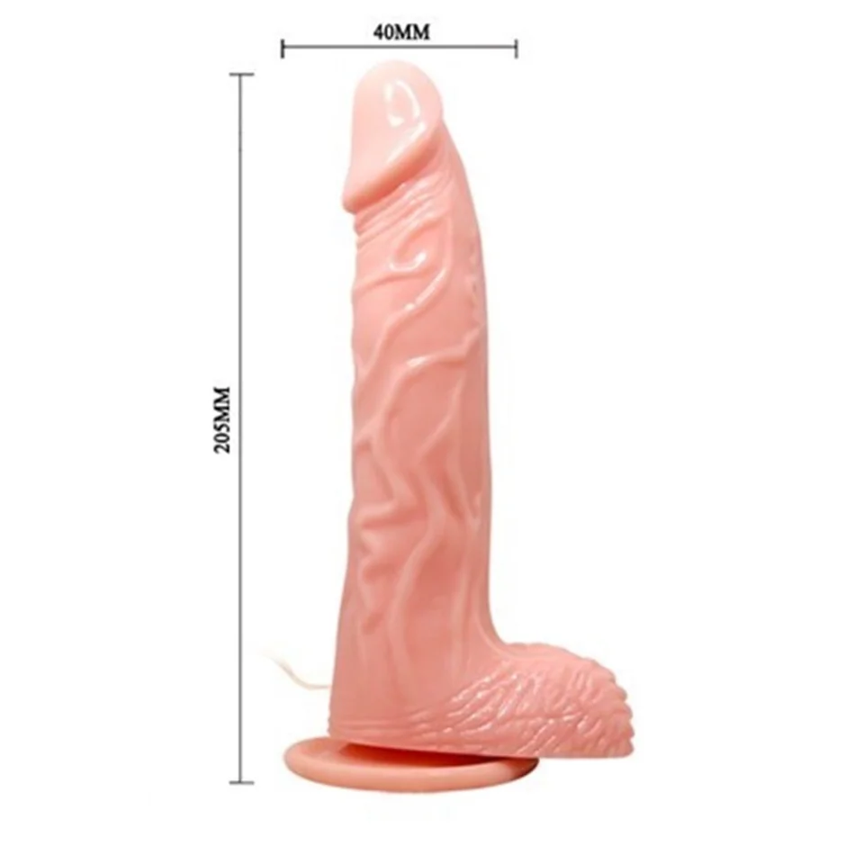 #619 - 20,5 cm Oynar Başlı Titreşimli Realistik Vibratör Penis
