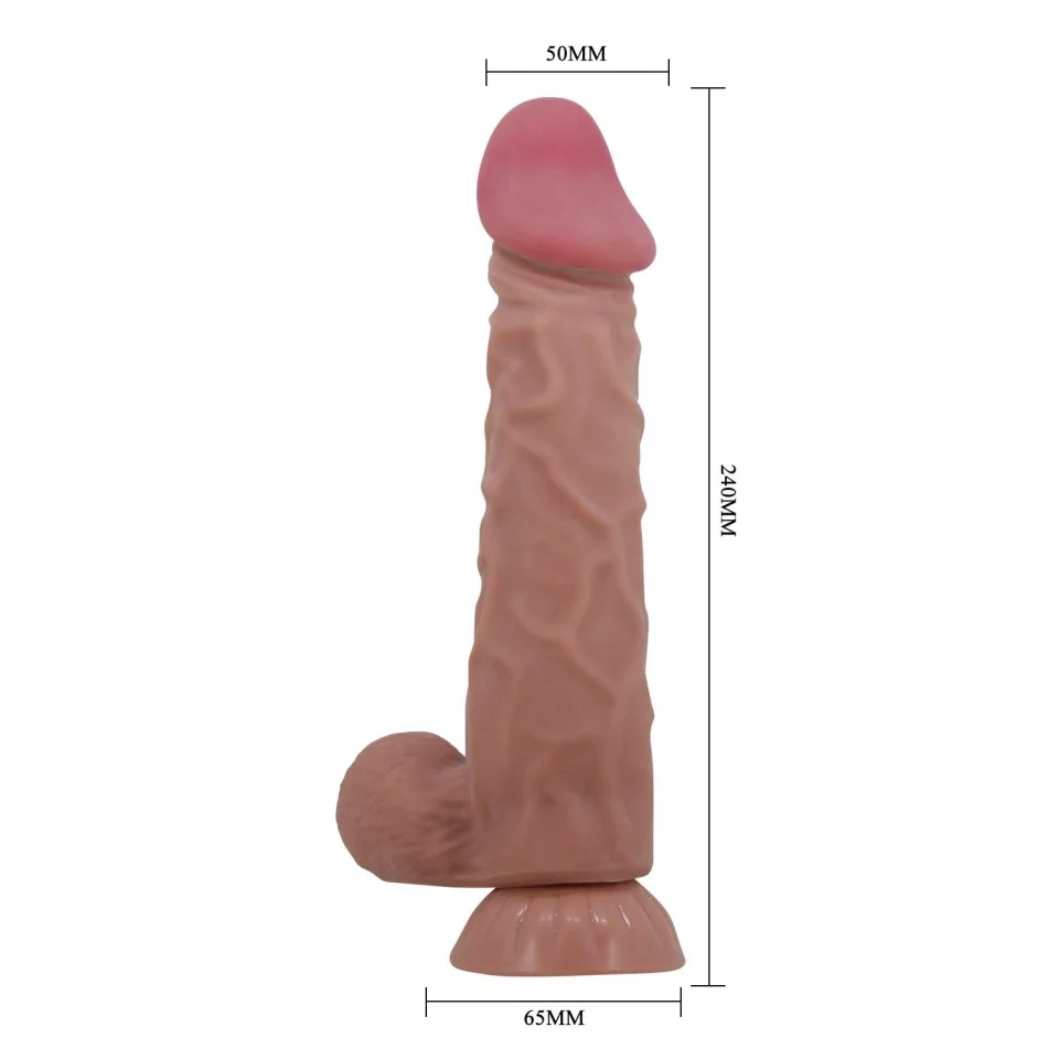#34 - 24 cm Kıkırdak Yapılı Çift Katmanlı Gerçekçi Melez Dildo Penis