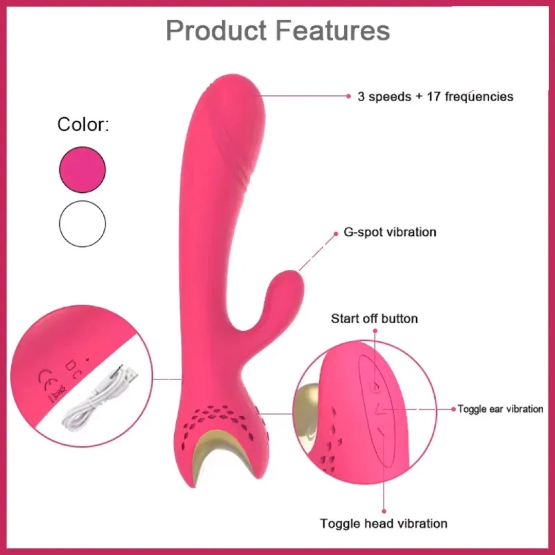 #12340 - 17 Fonksiyonlu USB Şarjlı Su Geçirmez G-Spot Uyarımlı Soft Vibratör