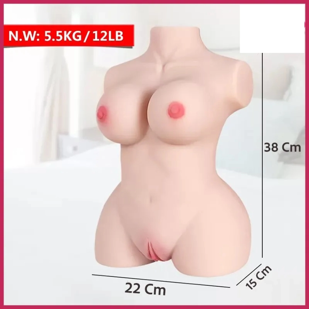 #12434 - Isıtmalı Titreşimli Yarım Vücut Anal Vajinal Mastürbatör