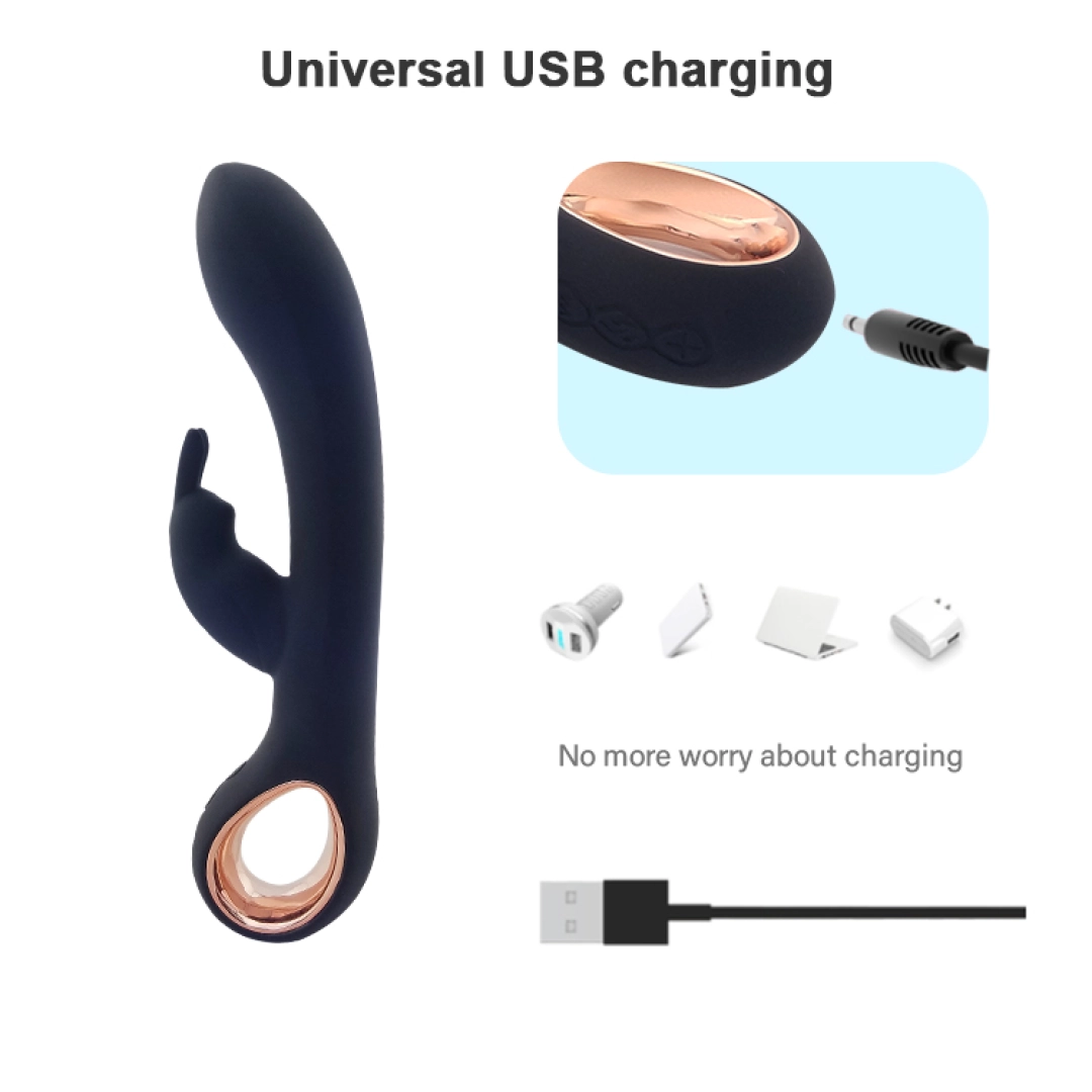 #12325 - Isıtmalı Klitoral Uyarımlı USB Şarjlı Su Geçirmez Tavşan Vibratör