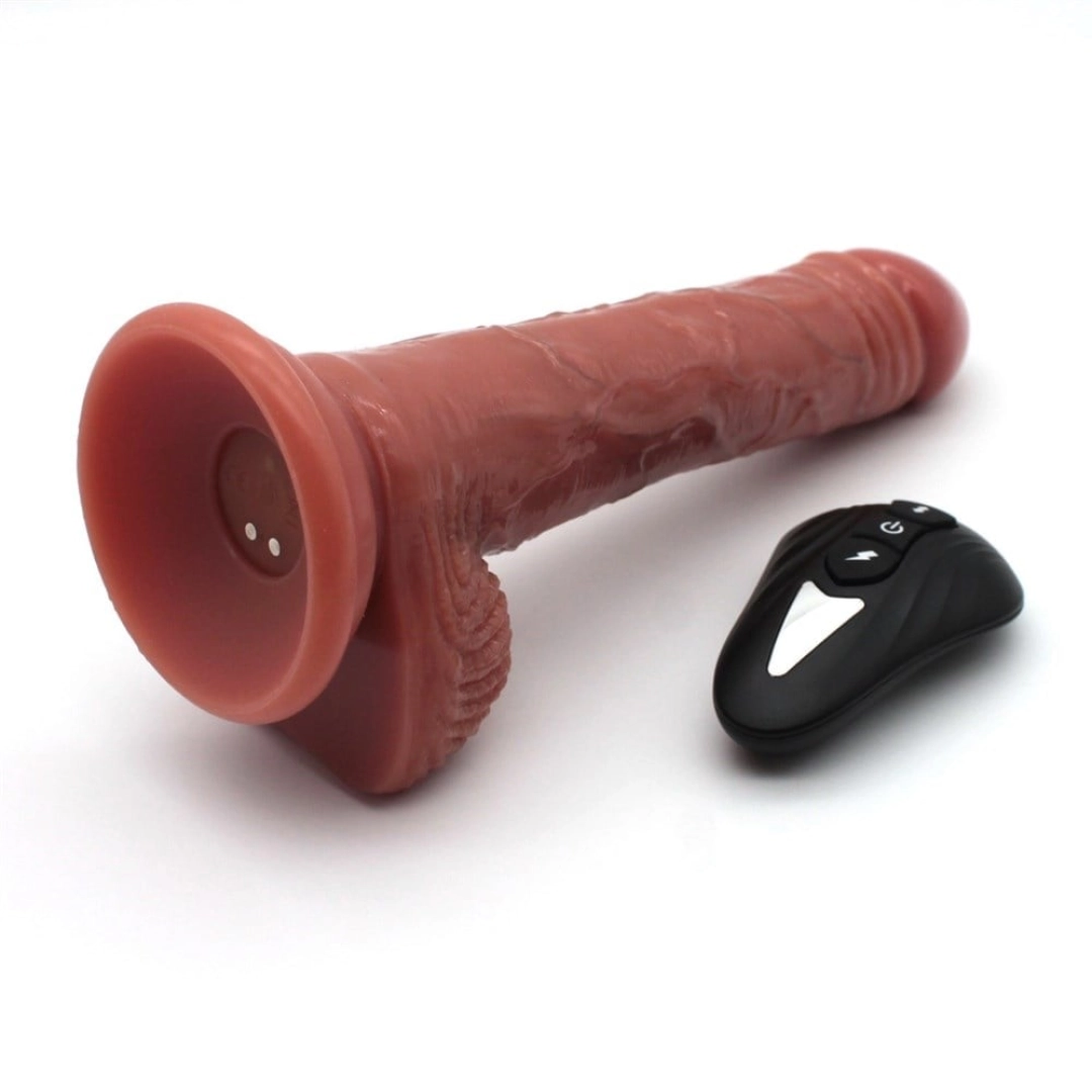 #12587 - 20 cm Şarjlı İleri Geri Titreşimli Realistik Vibratör Dildo