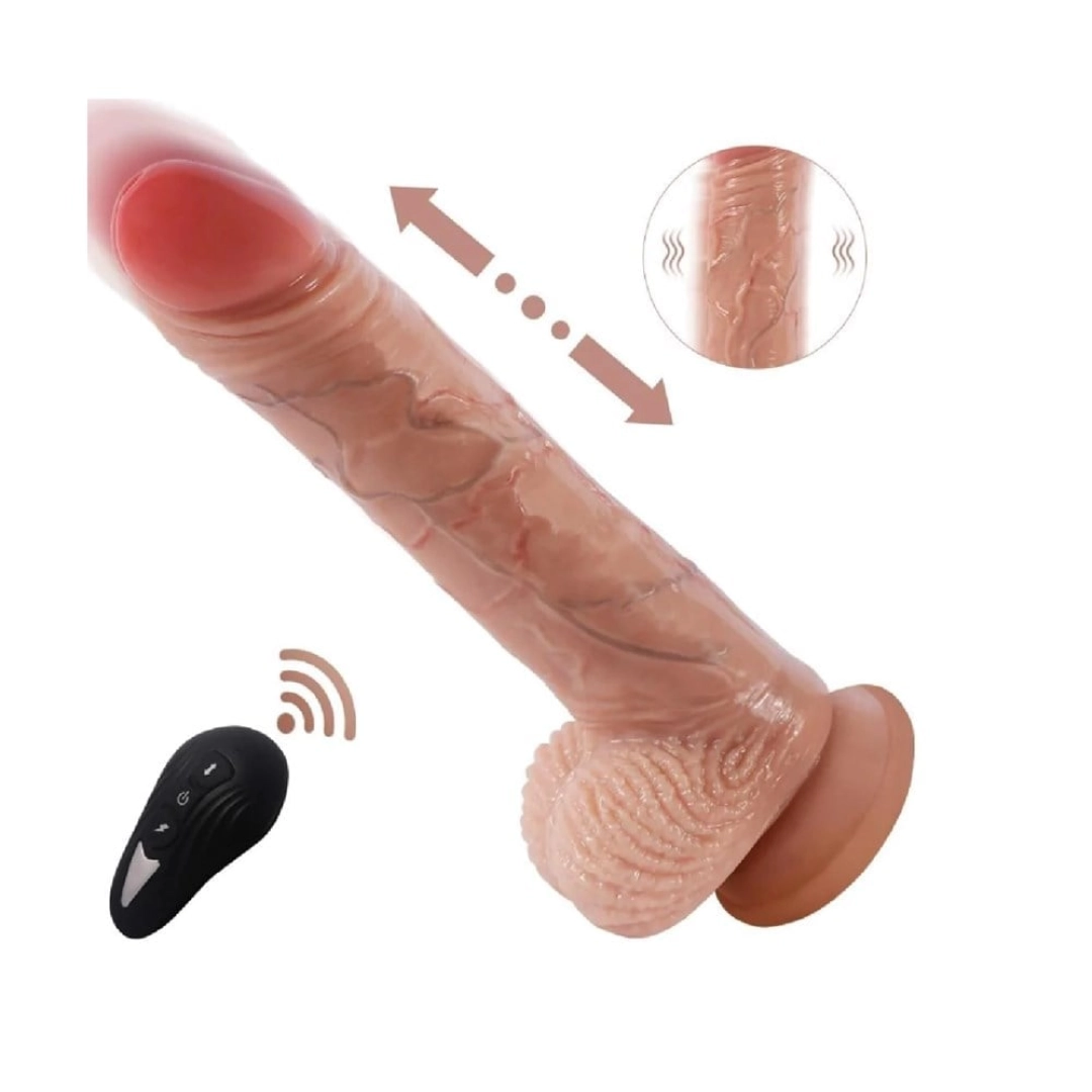 #12590 - 20 cm Şarjlı İleri Geri Titreşimli Realistik Vibratör Dildo