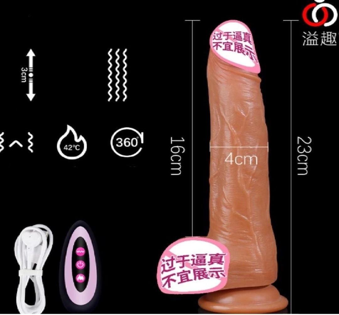 #12645 - Uzaktan Kumandalı 23cm İleri Geri Hareketli Titreşimli Isıtmalı Dildo