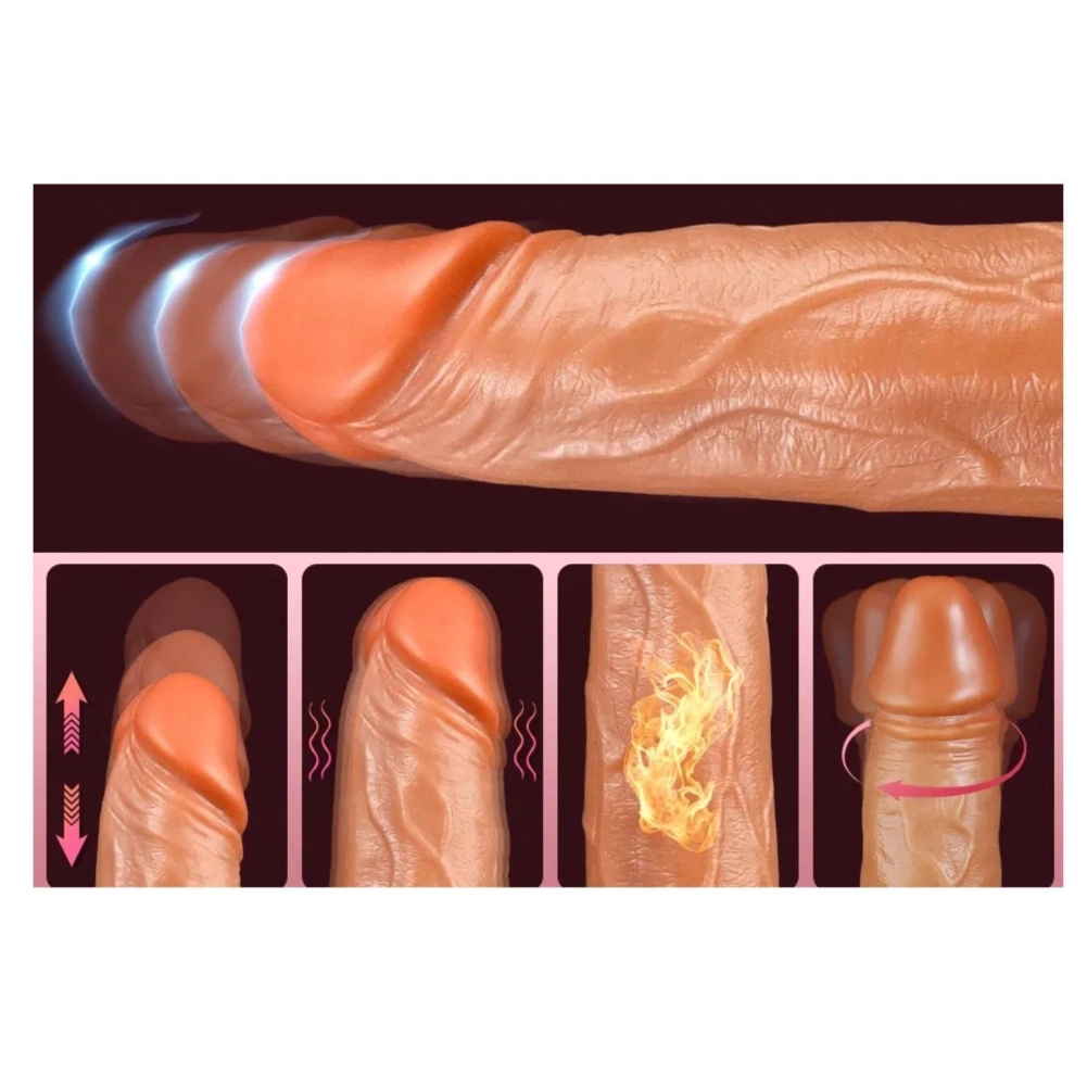 #12649 - Uzaktan Kumandalı 23cm İleri Geri Hareketli Titreşimli Isıtmalı Dildo