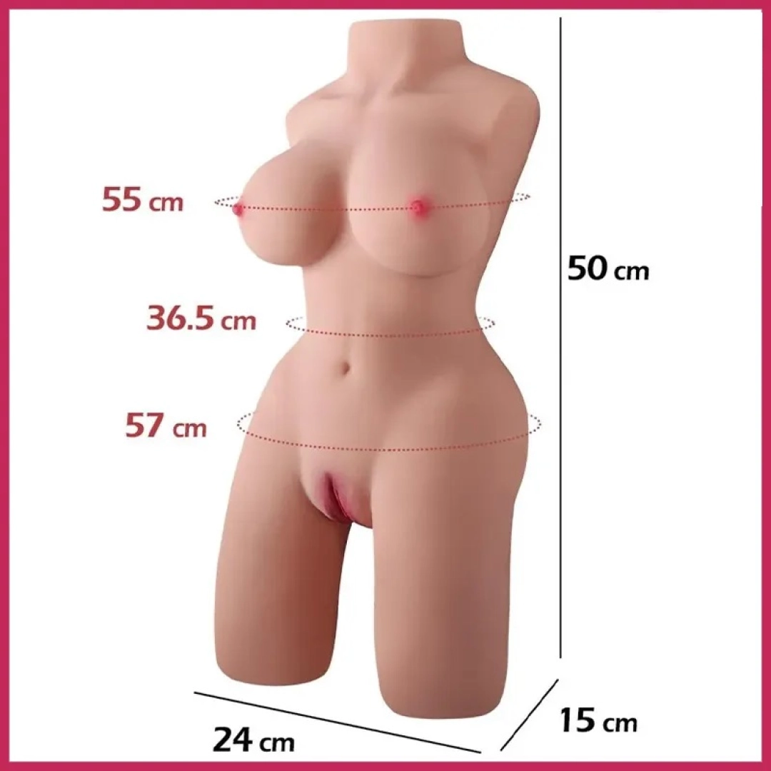 #12429 - 54 Cm 9 Kg Yarım Vücut Gerçekçi Realistik Mastürbatör