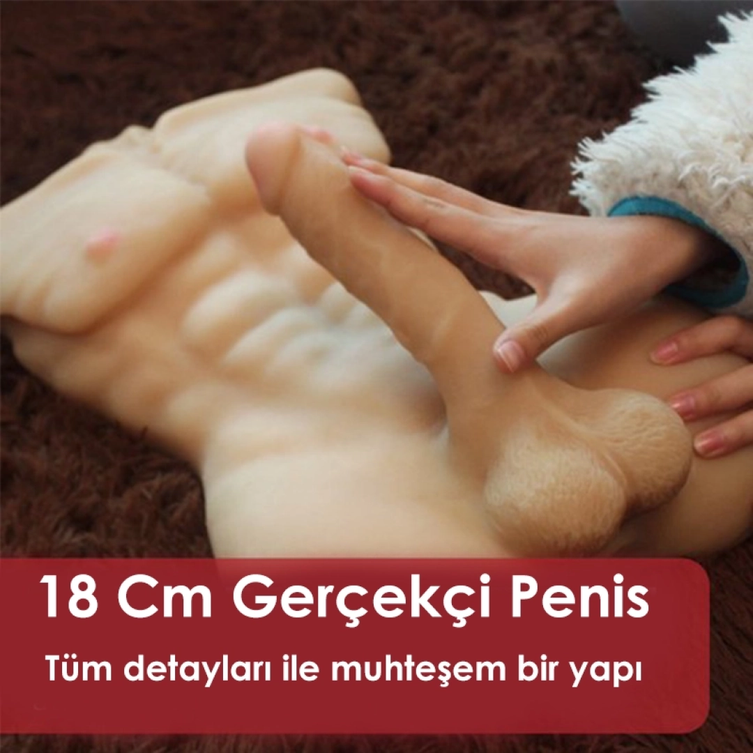 #12445 - Penisli Gerçekçi Yarım Vücut Erkek Mastürbatör