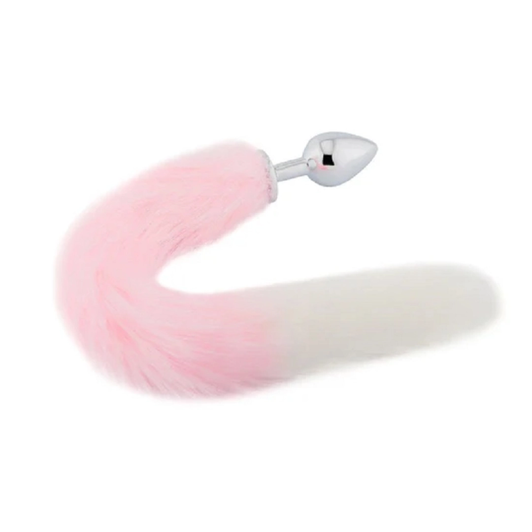 #12493 - Pembe Tilki Kuyruk Paslanmaz Çelik Anal Plug
