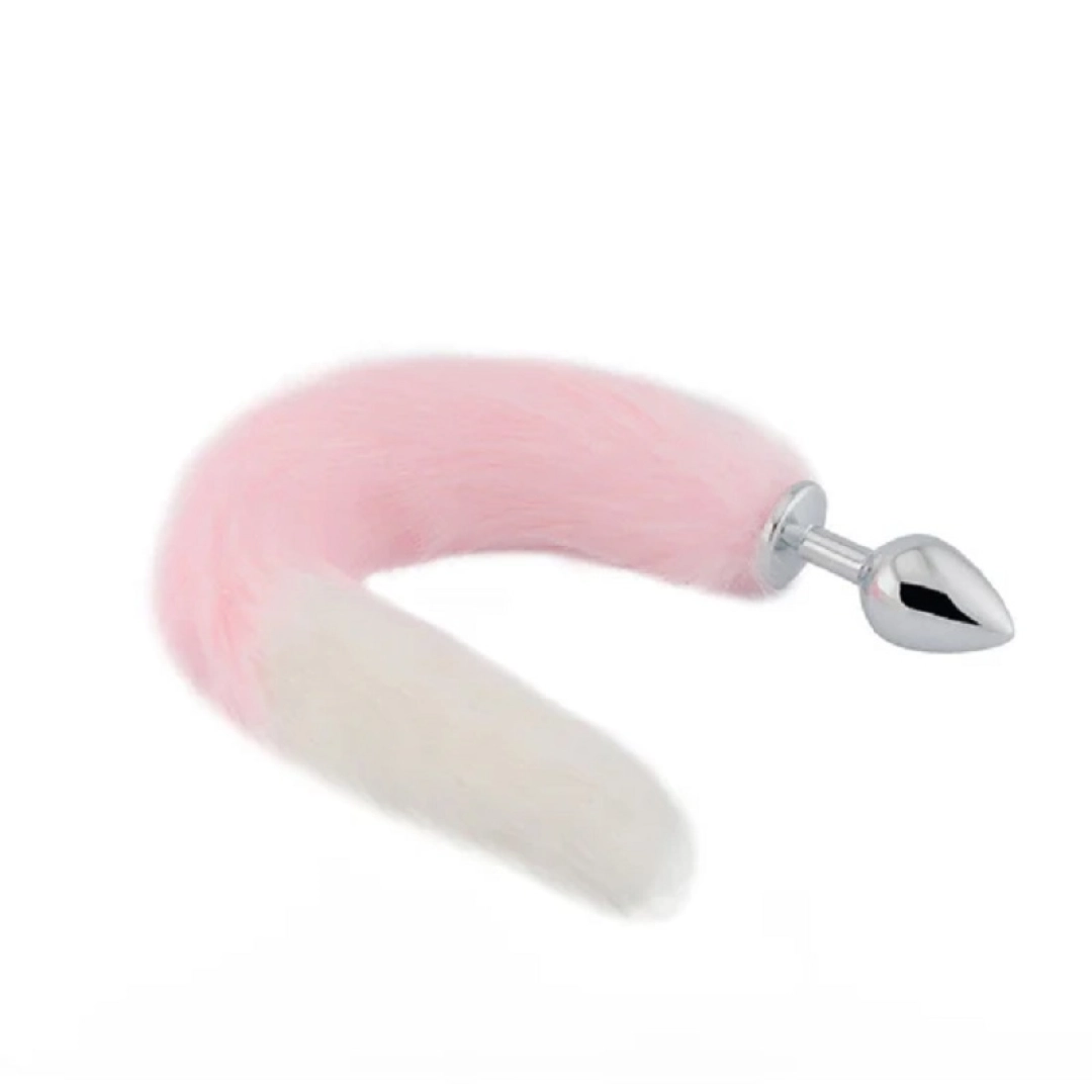 #12494 - Pembe Tilki Kuyruk Paslanmaz Çelik Anal Plug