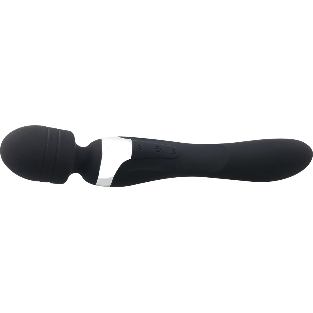 #12318 - Çift Taraflı Çift Titreşimli USB Şarjlı Siyah Lüx Vibratör
