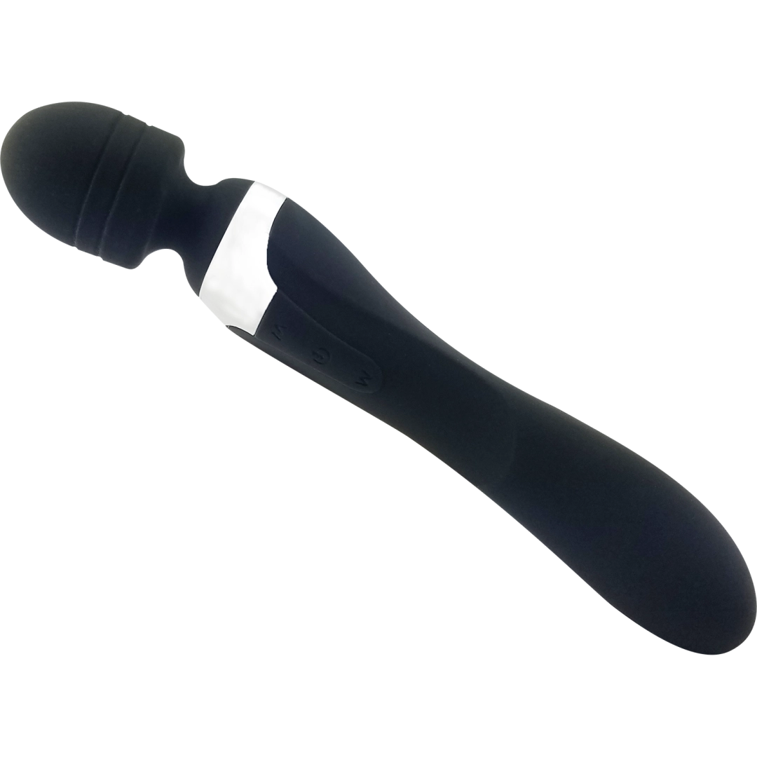 #12316 - Çift Taraflı Çift Titreşimli USB Şarjlı Siyah Lüx Vibratör