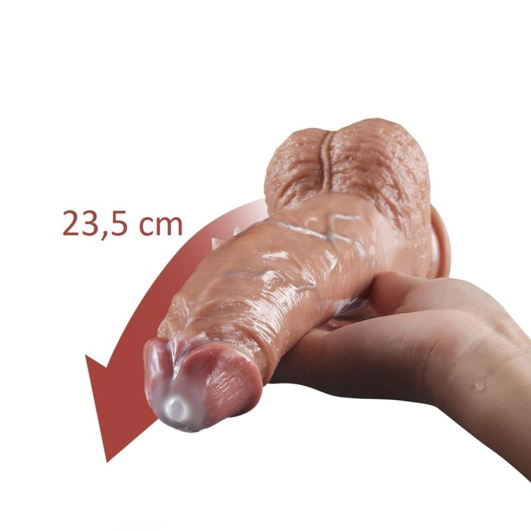 #12509 - Yeni Nesil Çift Katmanlı 23,5 cm Realistik Dildo Penis